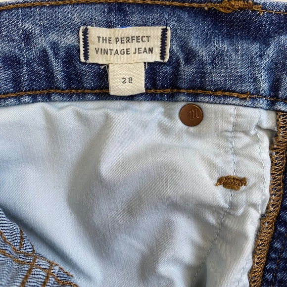 Madewell The Perfect Vintage Jean, Frayed/Raw Split Hem Style, 28 Waist, Blue - Picture 3 of 16